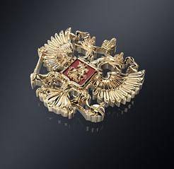 Серебряный фрачный значок Герб России